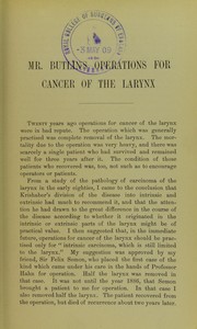 Cover of: On the results of operations for cancer of the larynx by Henry T. Butlin