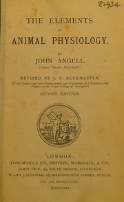 Cover of: The elements of animal physiology