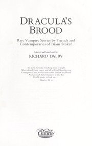 Cover of: Dracula's brood : rare vampire stories by friends and contemporaries of Bram Stoker