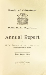 [Report 1929] by Johnstone (Scotland). Burgh Council