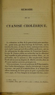 M©♭moire sur la cyanose chol©♭rique by F. G. Boisseau