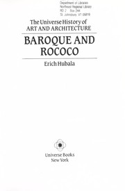Cover of: Baroque and Rococo (Universe History of Art and Architecture) by Erich Hubala