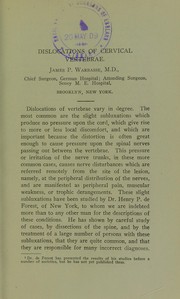 Dislocations of cervical vertebrae by Warbasse, James Peter