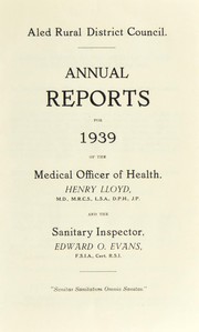 Cover of: [Report 1939] | Aled (Wales). Rural District Council