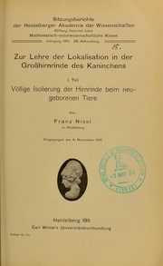 Zur Lehre der Lokalisation in der Grosshirnrinde des Kaninchens by Franz Nissl