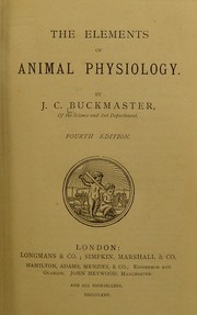 Cover of: The elements of animal physiology