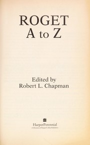 Cover of: Roget A to Z