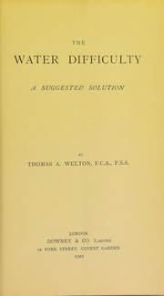 Cover of: The water difficulty: a suggested solution