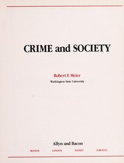 Cover of: Crime and society