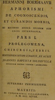 Cover of: Aphorismi de cognoscendis, et curandis morbis, et materies medica ejusdem suis locis interposita ...