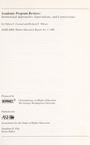 Cover of: Academic program reviews | Clifton Conrad