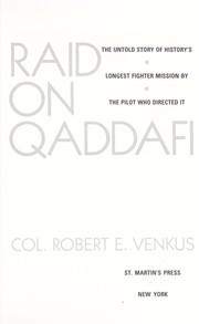 Cover of: Raid on Qaddafi by Robert E. Venkus