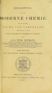 Cover of: Einleitung in die moderne Chemie by August Wilhelm von Hofmann