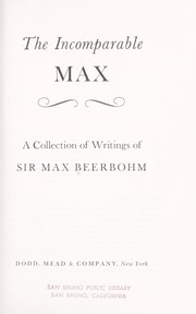 Cover of: The incomparable Max;