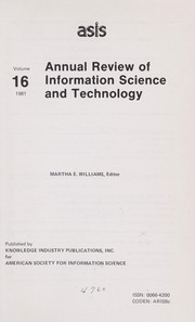 Cover of: Annual Review of Information Science and Technology by Martha E. Williams