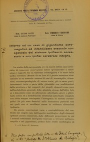 Intorno ad un caso di gigantismo acromegalico ed infantilismo sessuale con agenesia del sistema ipofisario accessorio e con ipofisi cerebrale integra by Guido Sotti