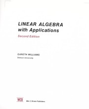 Cover of: Linear algebra with applications by Gareth Williams