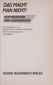 Cover of: Das macht man nicht! by Helmut Ortner