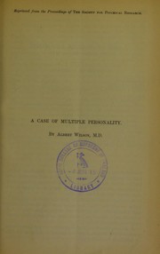 Cover of: A case of multiple personality by Wilson, Albert