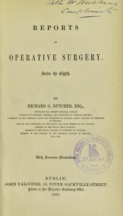 Cover of: Reports in operative surgery: series the eighth