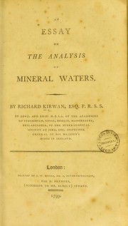 Cover of: An essay on the analysis of mineral waters