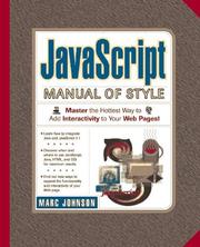 Cover of: JavaScript manual of style