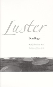 Cover of: Luster by Don Bogen