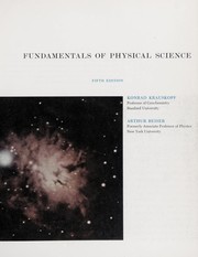 Fundamentals of physical science by Konrad Bates Krauskopf