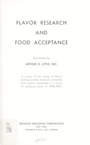 Cover of: Flavor research and food acceptance by Arthur D. Little, Inc.