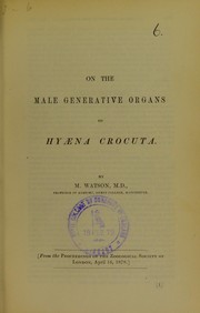 On the male generative organs of Hyaena crocuta by Morrison Watson