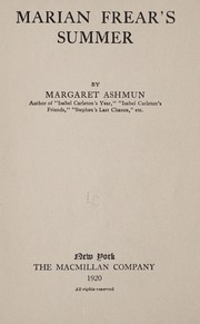 Cover of: Marian Frear's summer