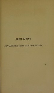 Sibyllinische Texte und Forschungen by Ernst Sackur