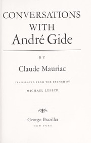 Cover of: Conversations with Andre Gide