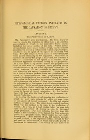 Cover of: The Arris and Gale lectures on the physiological factors involved in the causation of dropsy | Ernest Henry Starling
