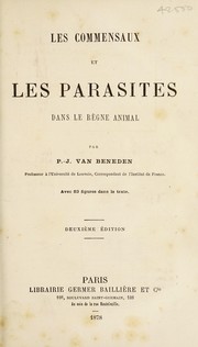 Cover of: Les commensaux et les parasites dans le r©·gne animal by Beneden M. van