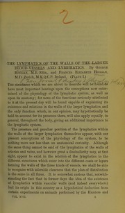 Cover of: The lymphatics of the walls of the larger blood-vessels and lymphatics by George Hoggan