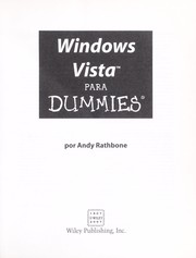 Cover of: Windows Vista para dummies by Andy Rathbone