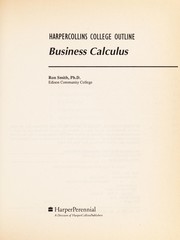 Cover of: Business calculus by Smith, Ron, Ron Smith