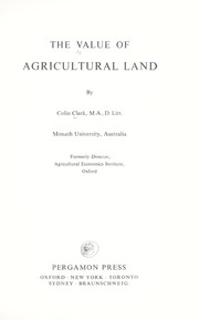 Cover of: Value of Agricultural Land.