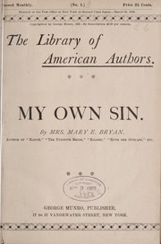 Cover of: My own sin: A story of life in New York