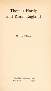 Cover of: Thomas Hardy and rural England. | Merryn Williams