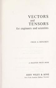 Cover of: Vectors and tensors for engineers and scientists