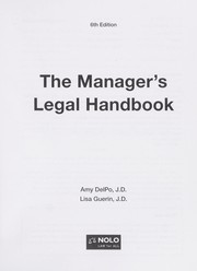 The manager's legal handbook