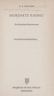 Cover of: Mordakte Kasino by S. S. Van Dine