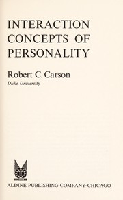 Cover of: Interaction concepts of personality