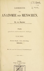 Lehrbuch der Anatomie des Menschen by A. Rauber