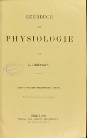 Cover of: Lehrbuch der Physiologie by Ludimar Hermann