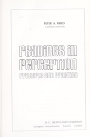 Cover of: Readings in perception : principle and practice by 