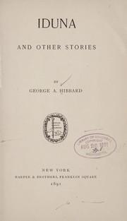 Cover of: Iduna, and other stories
