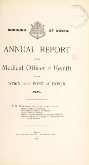 Cover of: [Report 1926] by Dover (England). Town and Port Council